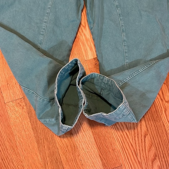 Free People High Roller Turquoise Denim Jumpsuit Size Large NWT - Picture 10 of 14